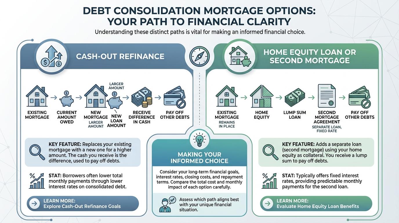 Create a professional infographic about this content. Context: When it comes to a debt consolidation