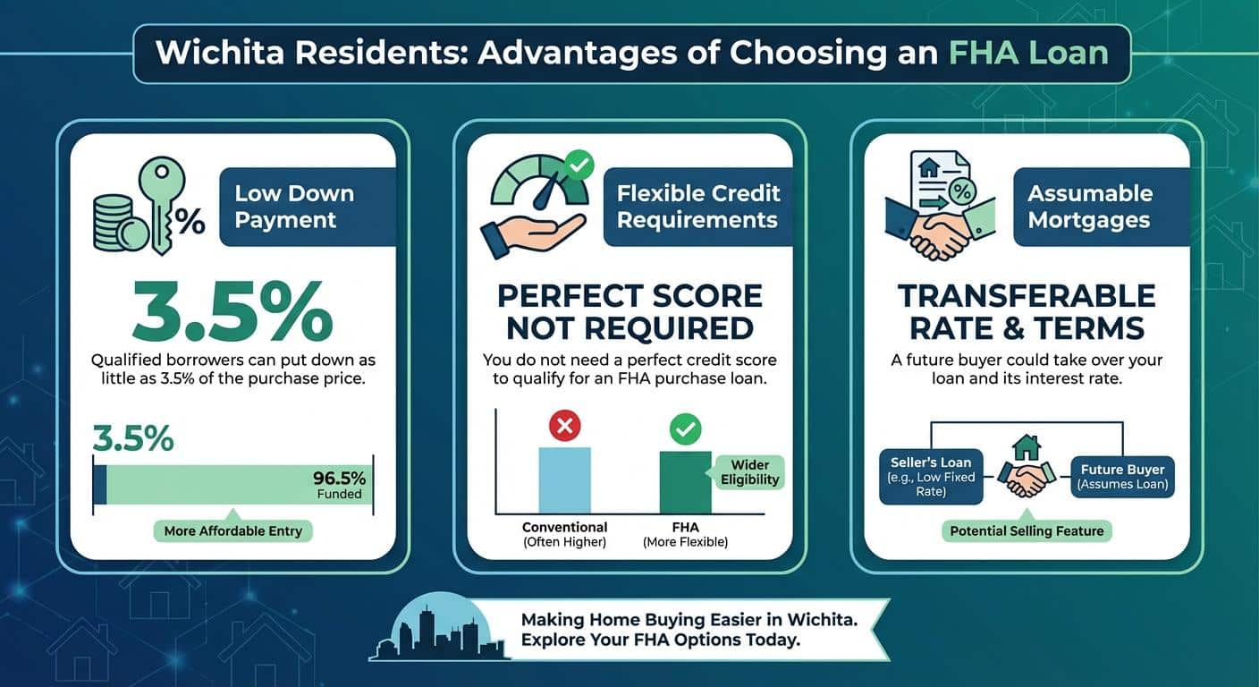 Create a professional infographic about this content. Context: Choosing an FHA loan comes with sever