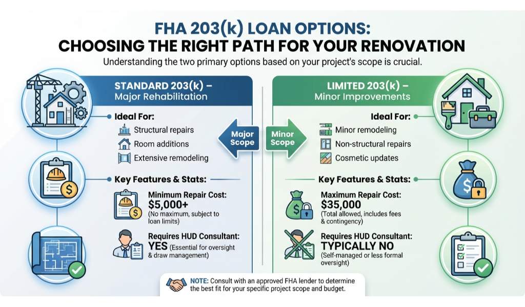 Standard 203(k) vs. Limited 203(k): Comprehensive Coverage