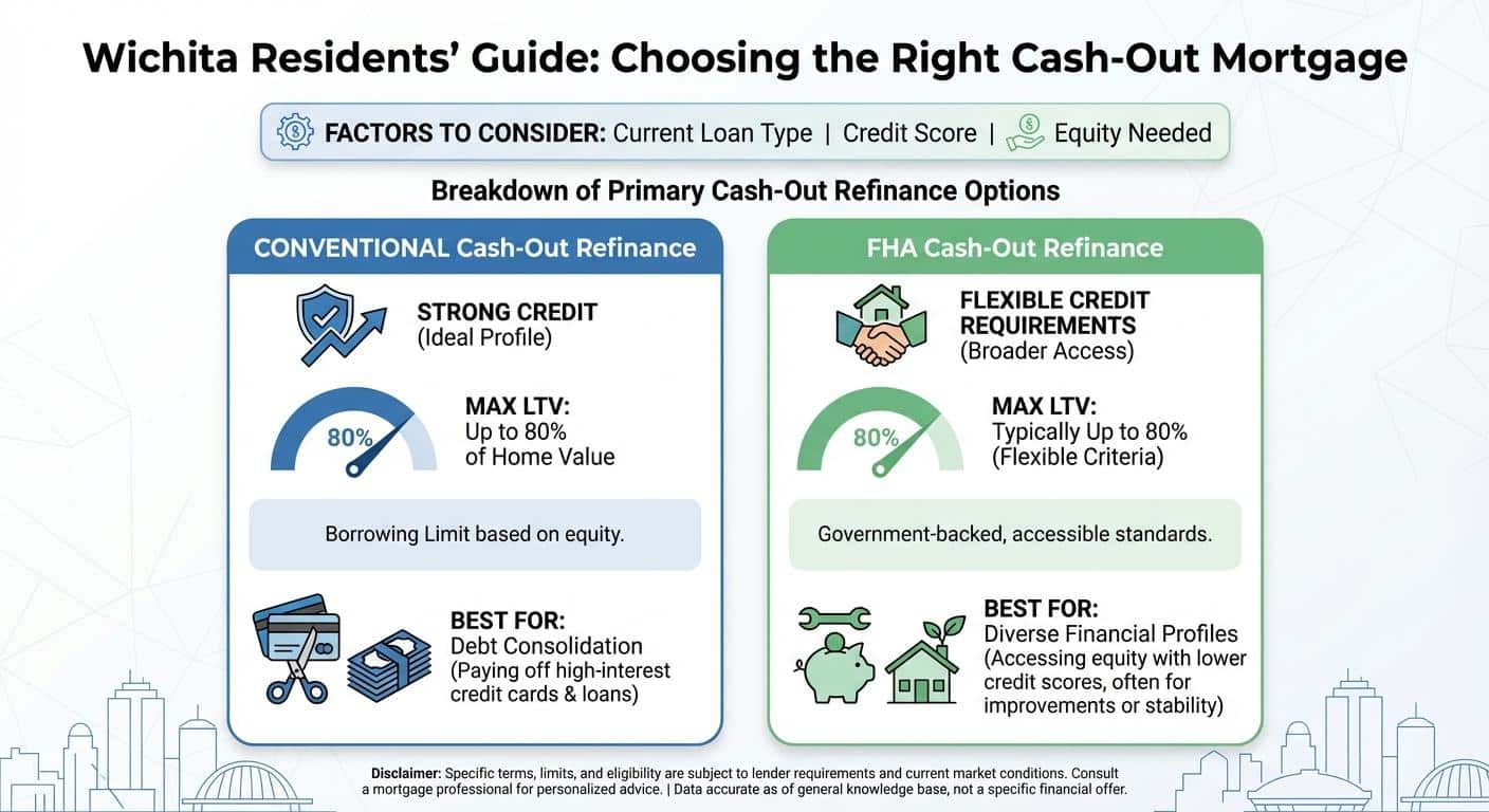 Create a professional infographic about this content. Context: Choosing the right cash-out mortgage 